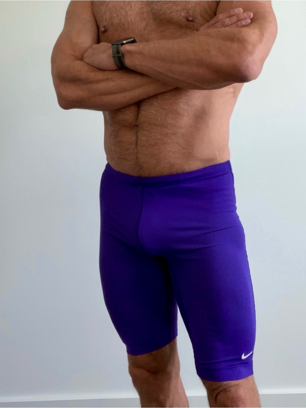 Nike Men's Purple Athletic Compression Shorts